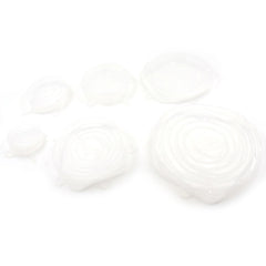 5752 Silicone Stretch Lids, Food Cover For Freezer Microwave Oven Dishwasher Safe Fresh-Keeping Flexible Covers for Utensils, Dishes, Plates Jars, Cans, Mugs, Bowl Covers Food Safety Seal Lids (6 Pcs Set /95 Gm )