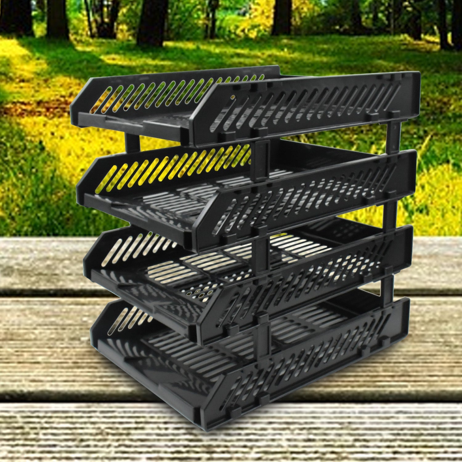 8865 File Cabinets Storage Rack Magazine Newspaper Rack Filing Cabinet, Four-Layer File Rack, Stacking Rack, Desktop File Storage Rack, Office Data File Rack Drawer Type Classification Cabinet Desktop File Holder Organizer for Office (4 Layer)
