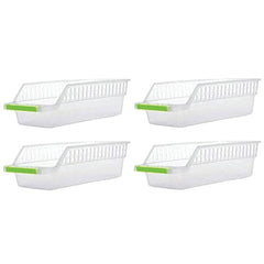 2055 Kitchen Plastic Space Saver Organizer Basket Rack- 4 pcs DeoDap