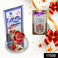 17530 Lovely Rose Gift Showpiece, Love showpiece Valentine's Day Gift, Cute Anniversary, Wedding, Birthday, Boyfriend, Husband Romantic Unique Gift Set, Home Decoration Gift Set (1 Pc)