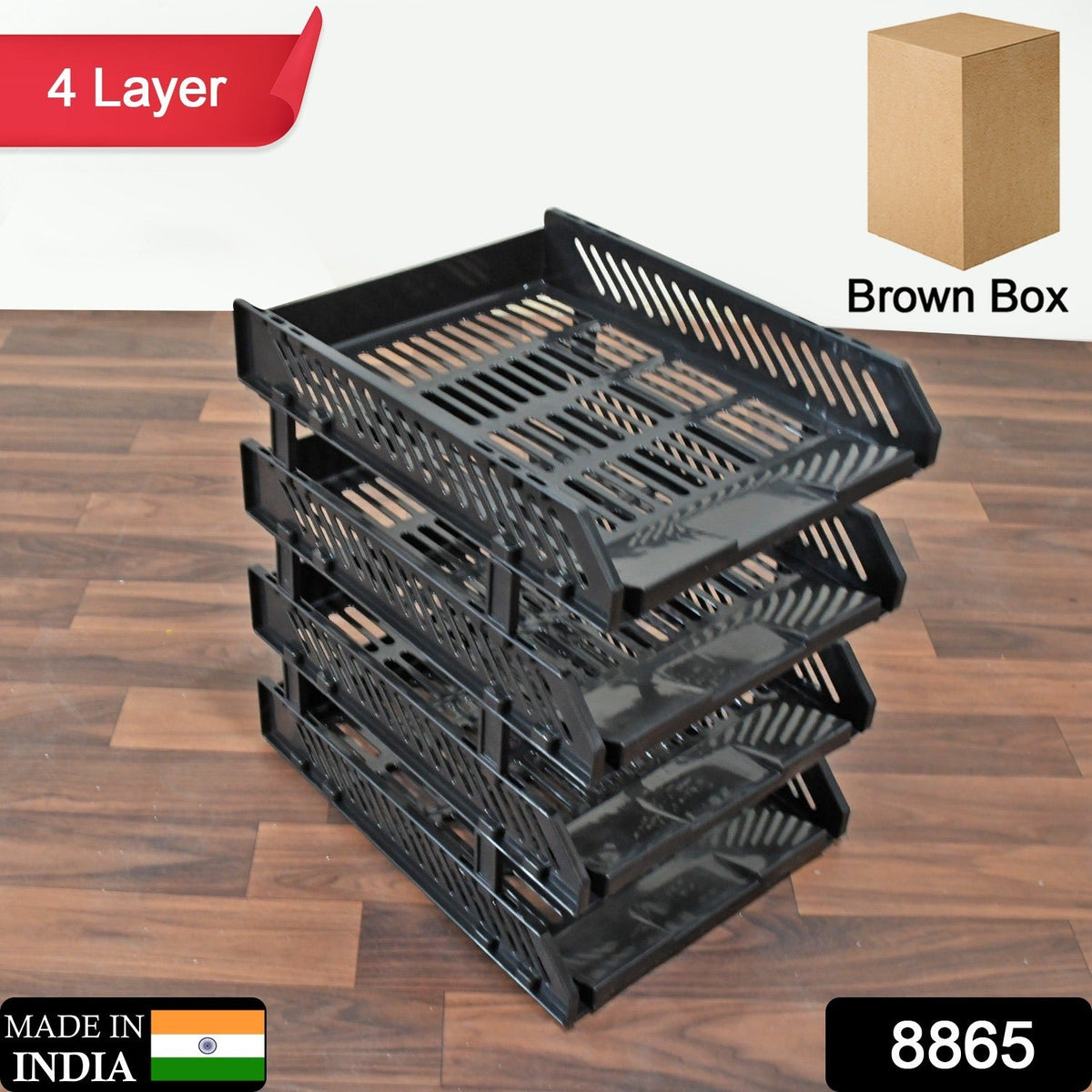 8865 File Cabinets Storage Rack Magazine Newspaper Rack Filing Cabinet, Four-Layer File Rack, Stacking Rack, Desktop File Storage Rack, Office Data File Rack Drawer Type Classification Cabinet Desktop File Holder Organizer for Office (4 Layer)