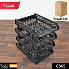 8865 File Cabinets Storage Rack Magazine Newspaper Rack Filing Cabinet, Four-Layer File Rack, Stacking Rack, Desktop File Storage Rack, Office Data File Rack Drawer Type Classification Cabinet Desktop File Holder Organizer for Office (4 Layer)