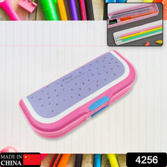 4256 Multipurpose Compass Box, Pencil Box with 2 Compartments for School, Cartoon Printed Pencil Case for Kids, Birthday Gift for Girls & Boys, Cartoon Printed Pencil Case for Kids (Mix Color 1 Pc)