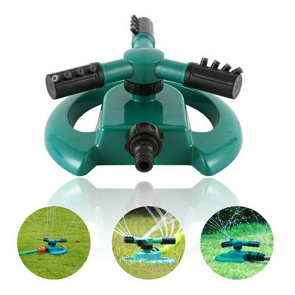 1677 3 Arm 360???ø Sector Rotating Water Sprinkler Garden Pipe Hose Irrigation Yard DeoDap