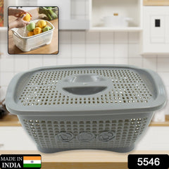 5546 Multipurposes Plastic Basket, Organizer for Kitchen, Countertop, Cabinet, Bathroom with Lid, Plastic Storage Basket For Store Fruits, Vegetables, Magazines, Cosmetics, Stationary (1 Pc / Mix Color )