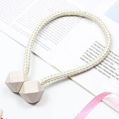 1422 Home Plastic Curtain Tiebacks, Straps, Buckle, Clips Rope Straps Window Curtain Bracket Decoration, Pearl Decorative Rope Holdback Holder for Window (2 Pc) (WithOut Magnet Buckle)
