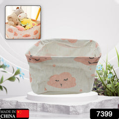 7399 Small Foldable Storage Boxes Cubes Container Organizer Baskets Fabric Drawers Bedroom, Closet, Toys, Thick Cloth Shimmer, Home Decor Organizers Bag for Adult Makeup, Baby Toys liners, Books