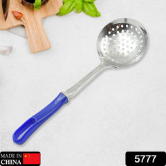 Colander Spoon, Non Slip Hand Polished Thickened Hot Pot Spoon for Kitchen for Restaurant, Stainless Steel Cooking Colander Skimmer Slotted Spoon Kitchen Strainer Ladle with Long Handle for Kitchen Cooking Baking (35 Cm & 34Cm)