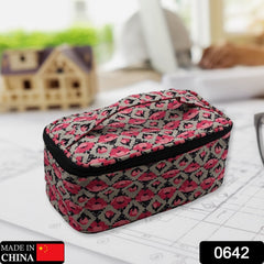 0642 Decor Travel Makeup Bag with Small pouch Portable Organizer Makeup Cosmetic Train Case Large Capacity for Cosmetics Makeup Brushes and Toiletry Jewelry for More Storage